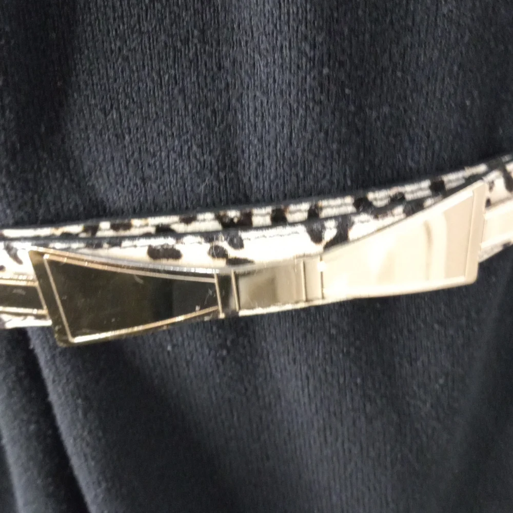 Animal Print Belt with Gold Tone Buckle. Size S